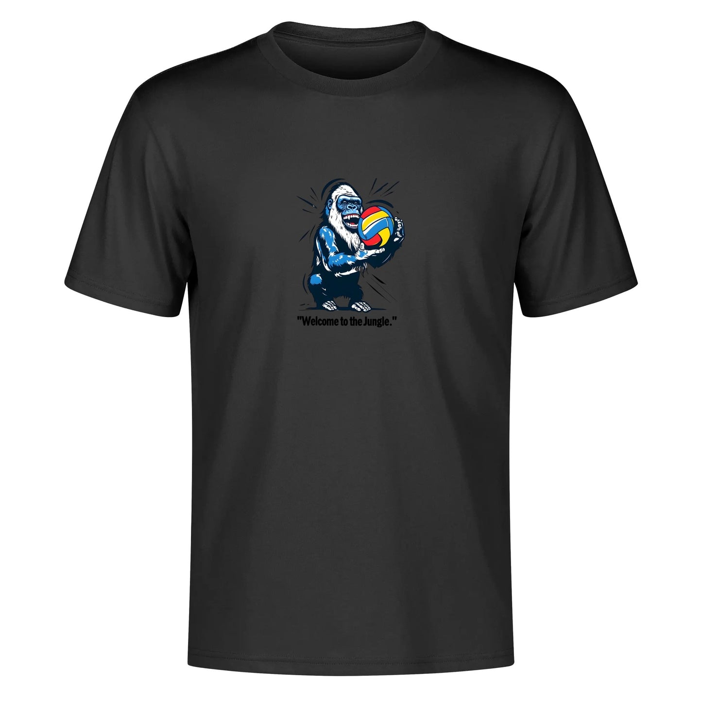 Swing-artist, graffiti pop art gorilla with volleyball and welcome to the jungle Tee