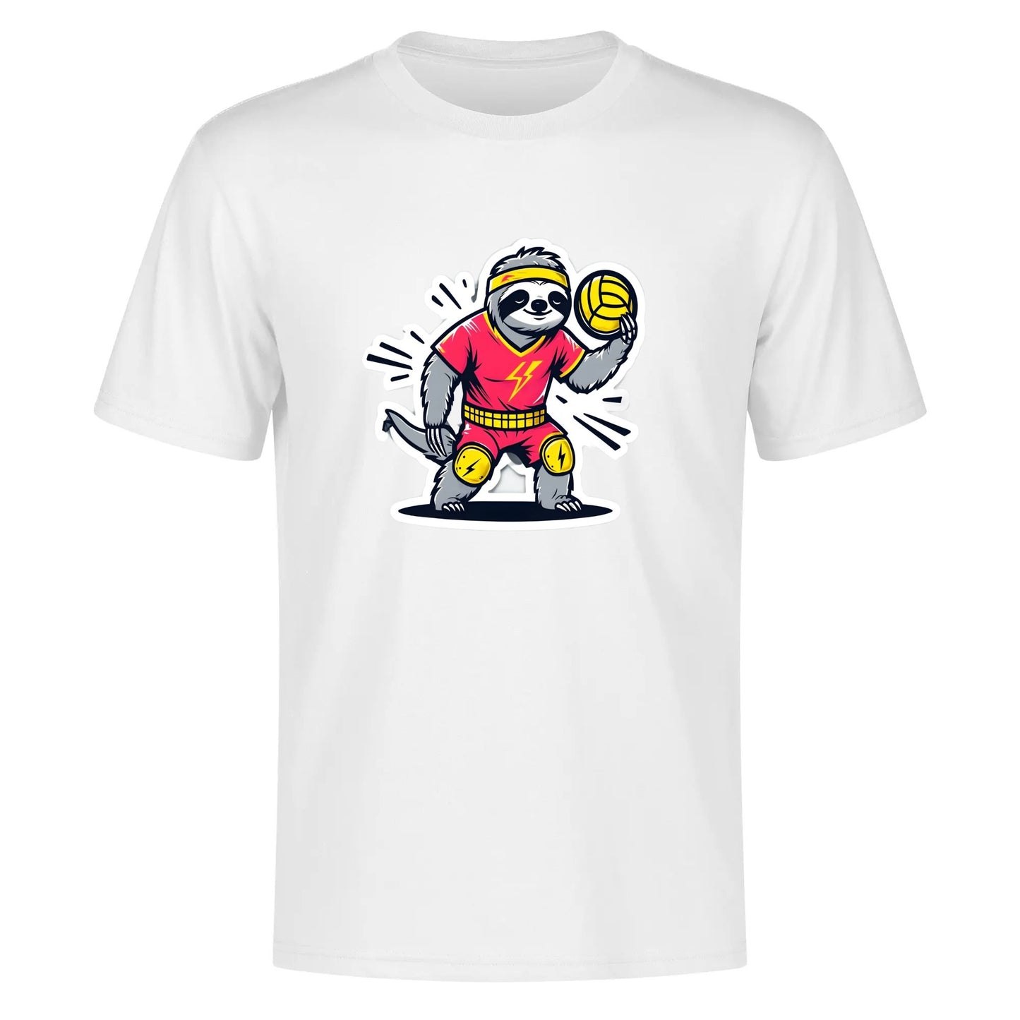 Swing-artist, artoon Sloth Volleyball Hero In Pop Art Style tee