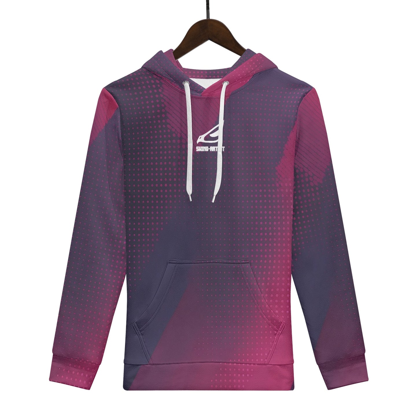 swing-artist purple dot in red Hoodie