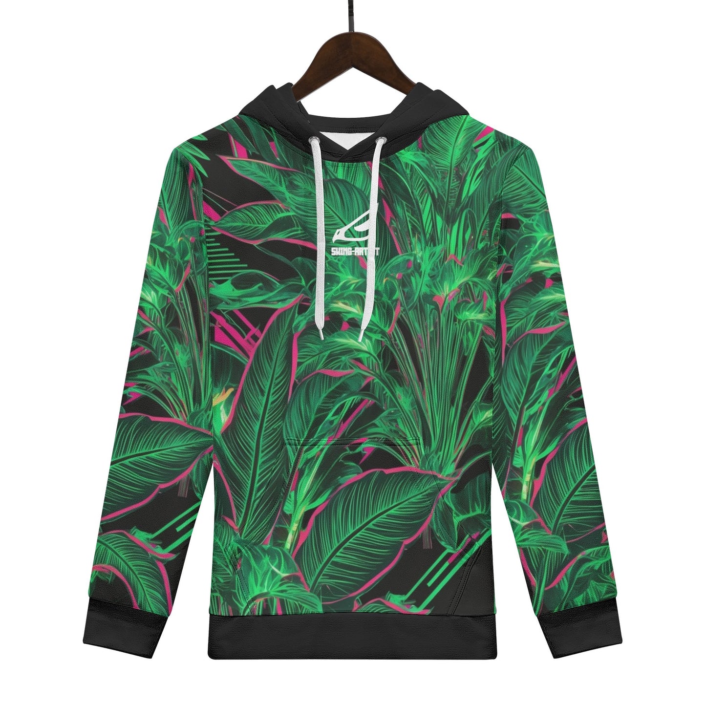 swing-artist leaves with pink Hoodie