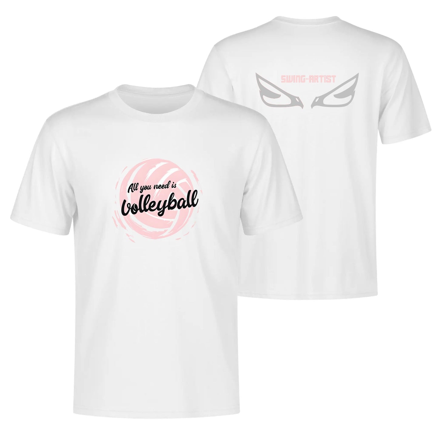 Swing Artist Volleyball Love T-Shirt: Unisex Comfortable Fit for Players & Fans