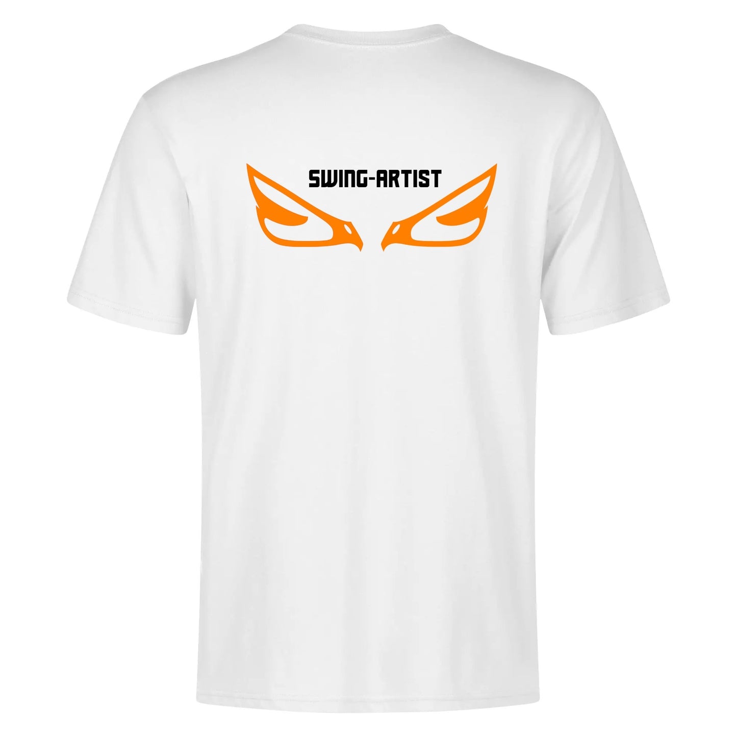 Swing-artist, Black Cat Lounging on Orange Volleyball Under Starry Sky Tee
